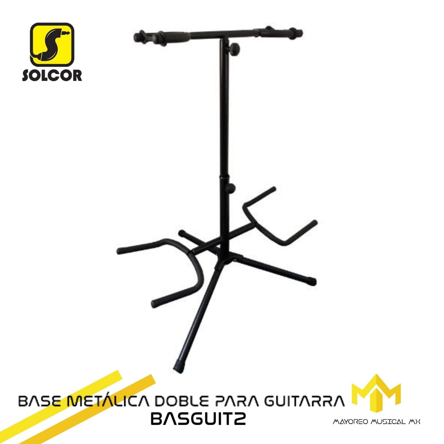 Base Metalica Doble Para Guitarra BASGUIT2