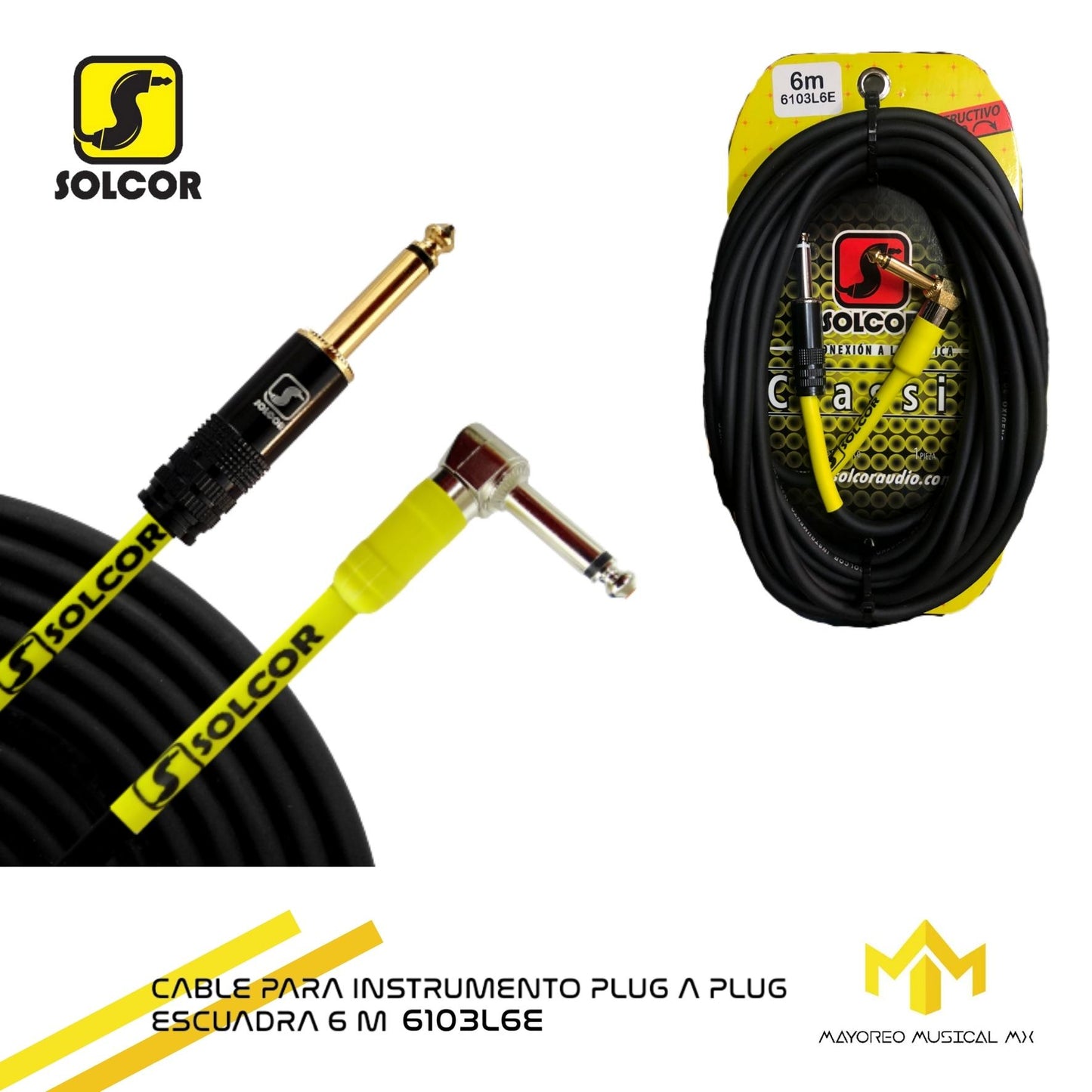 Cable Para Instrumento Escuadra Plug a Plug 3 Metros 6103L3E