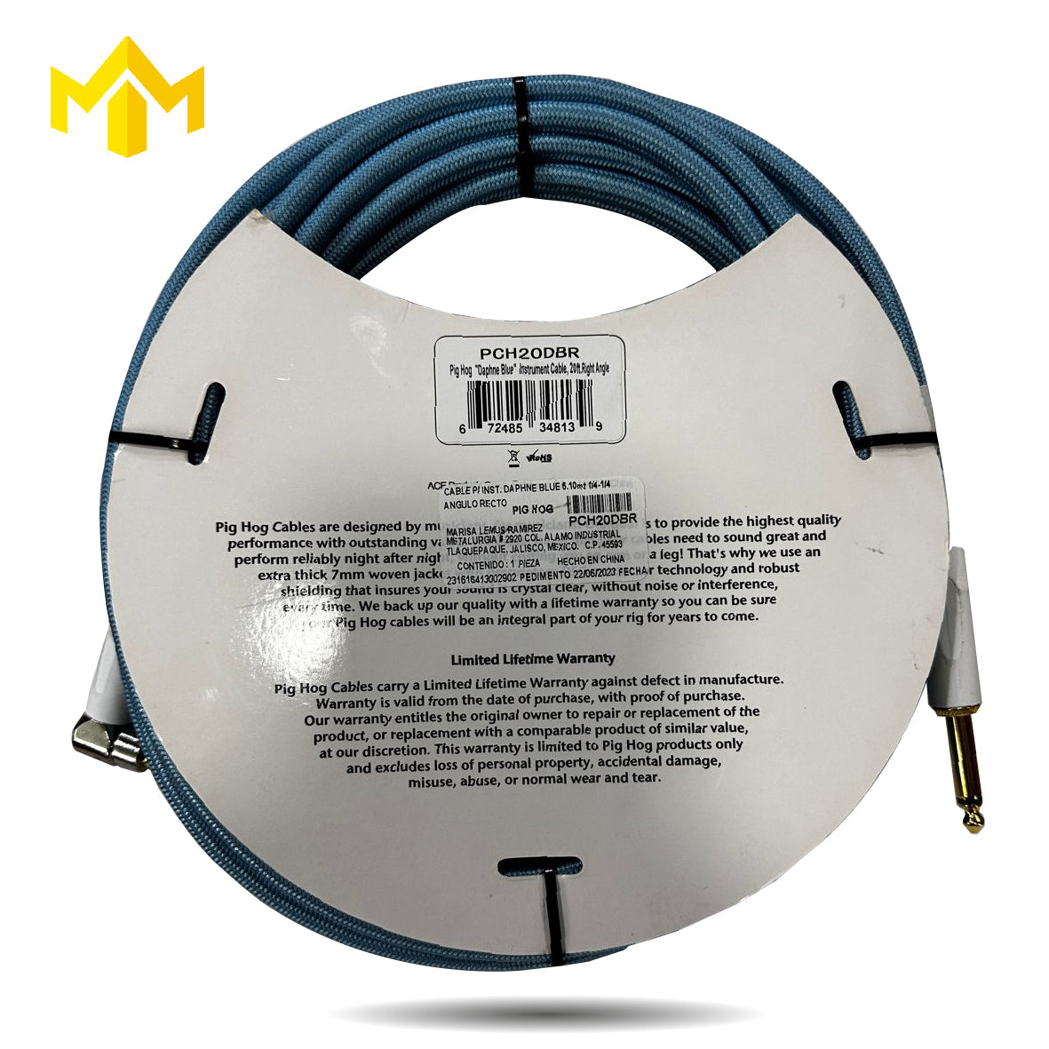 CABLE PCH20DBR PIG HOG PLUG A PLUG 6M AZUL