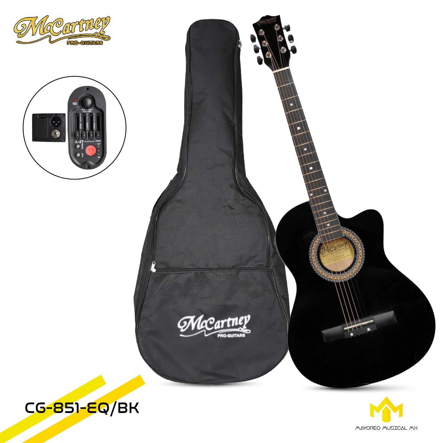 Guitarra Electroacústica McCartney Negra CG-851-EQ/BK