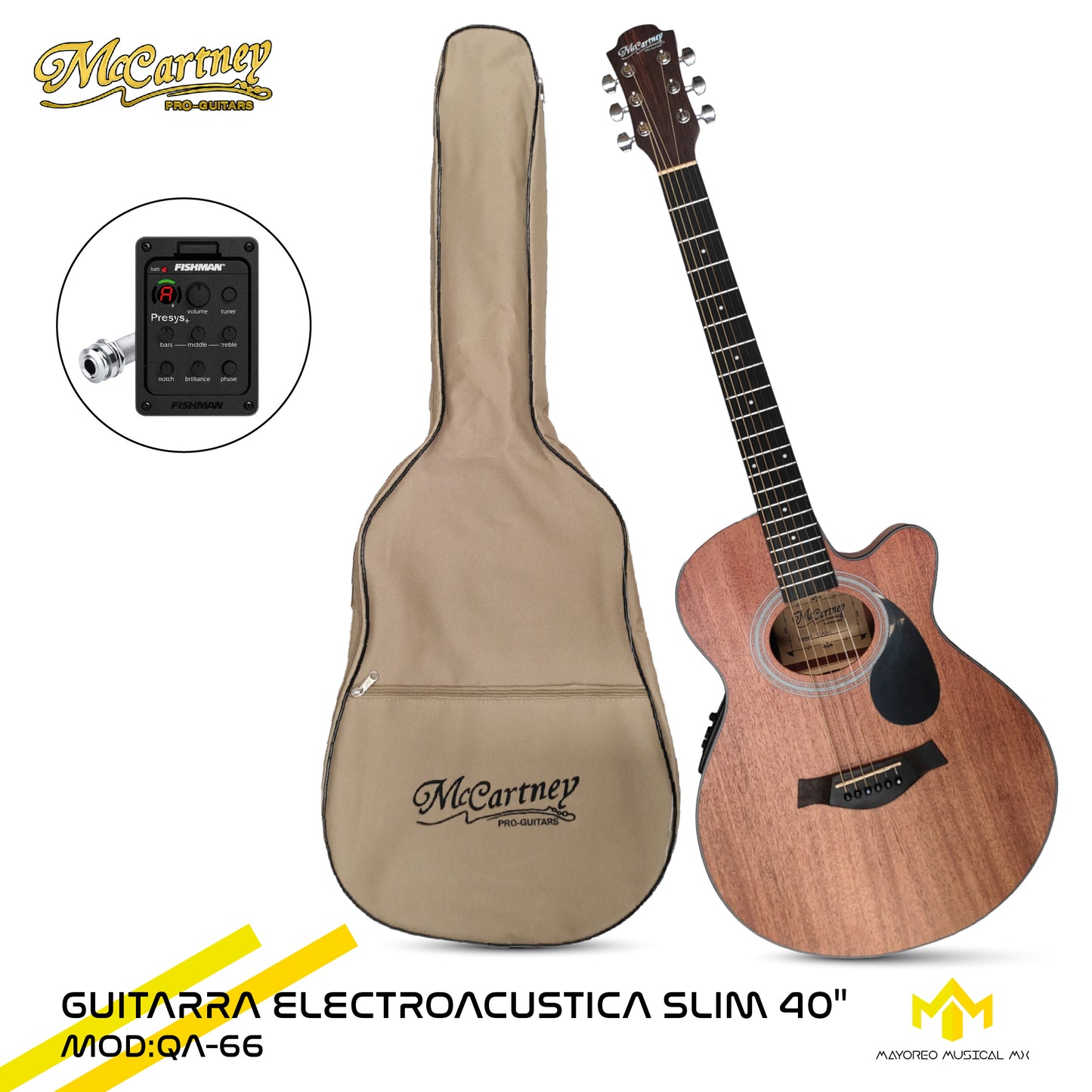 Guitarra Electroacústica McCartney Caoba QA-66