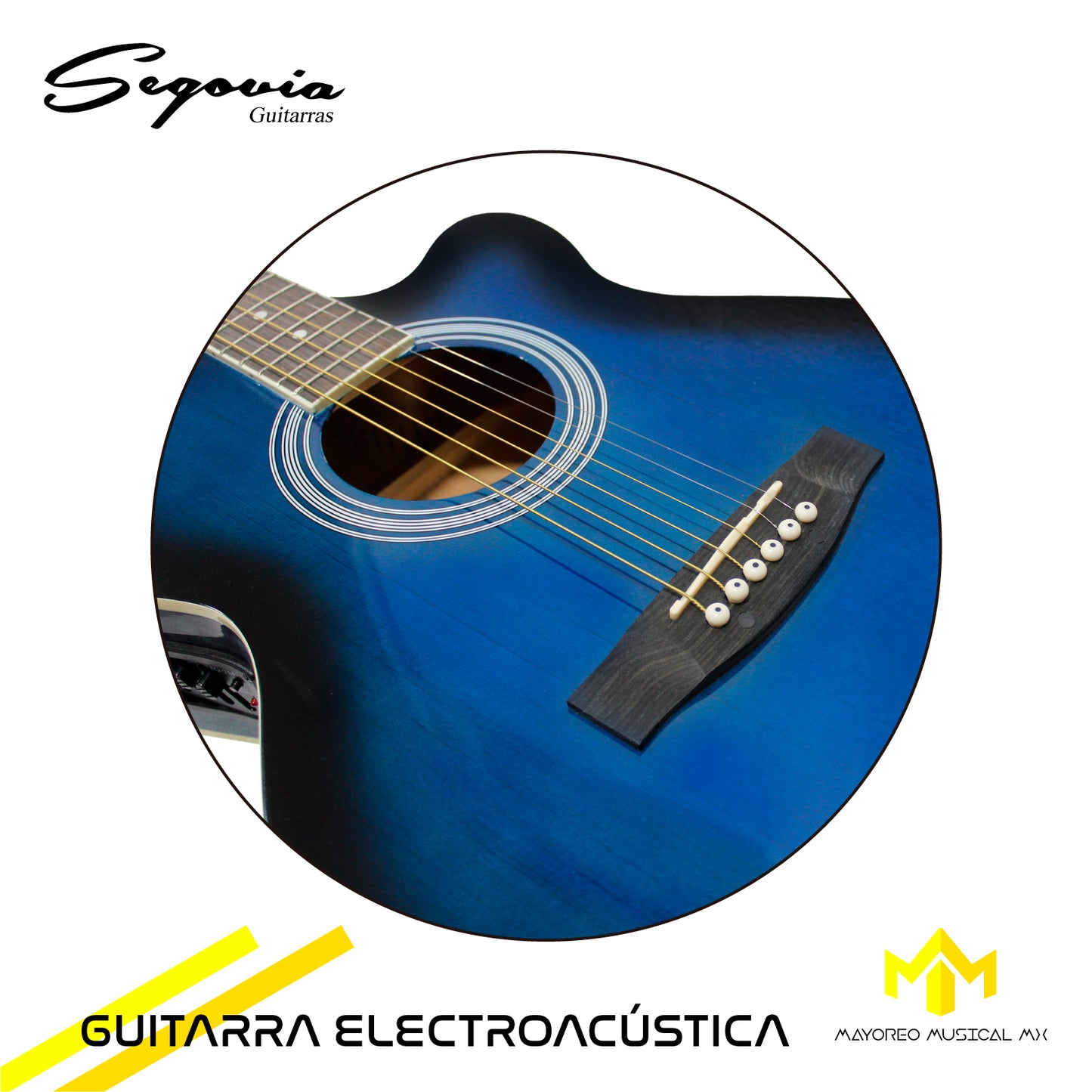 Guitarra Electroacustica SGF238CEBL Segovia Curva Azul