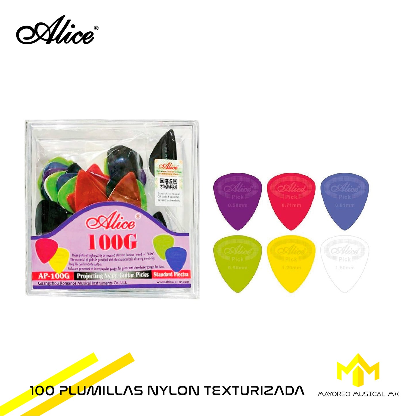 Plumillas 100G Alice Nylon Caja de 100 piezas