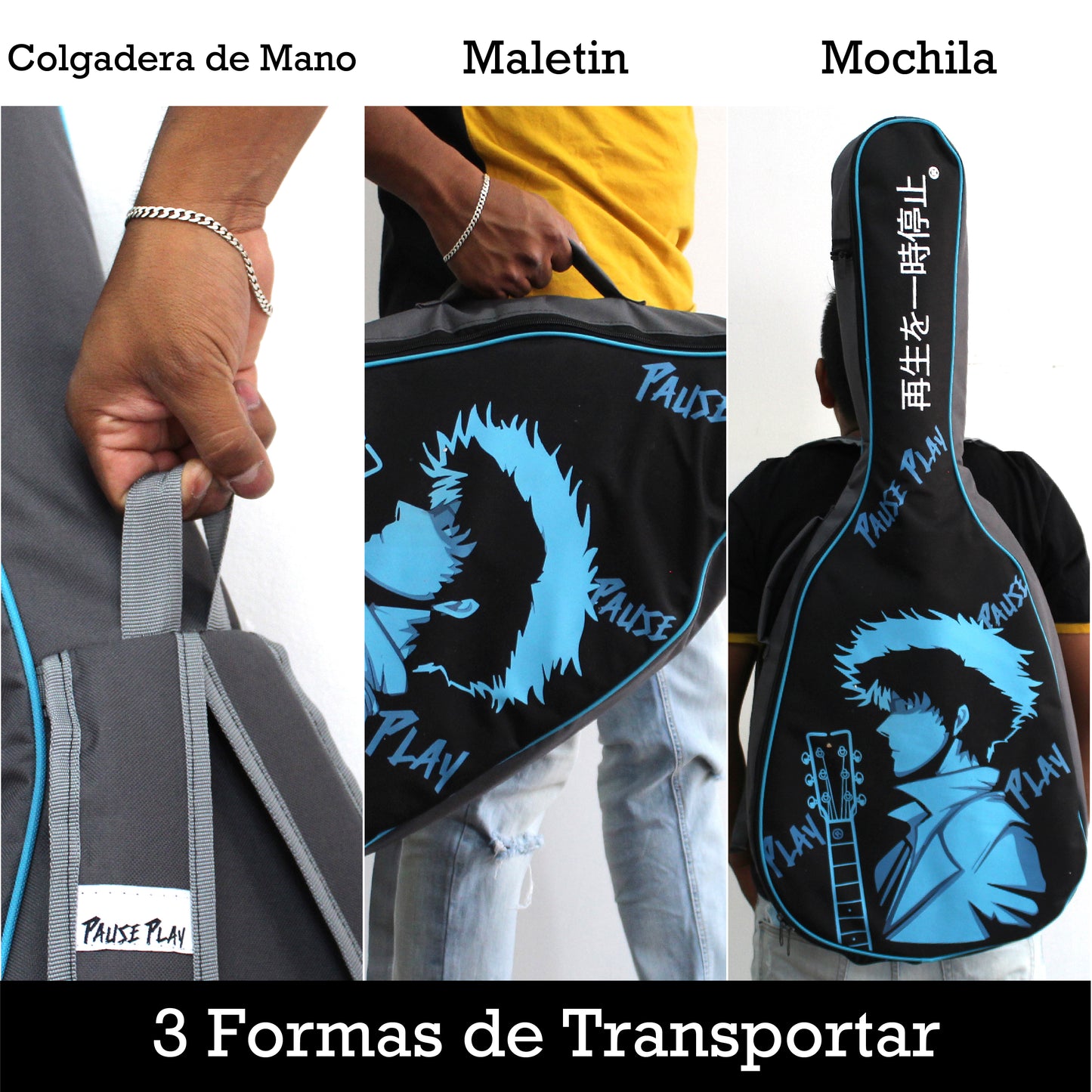 Funda P/ Guitarra Acustica Anime Blue