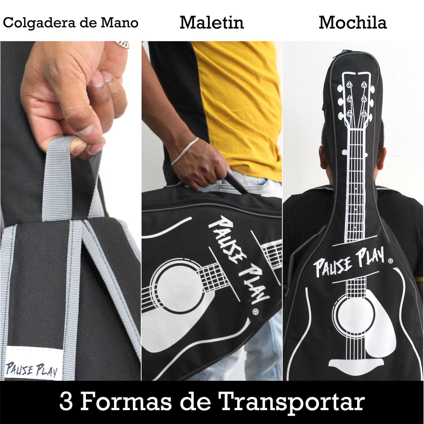 Funda P/ Guitarra Acustica Black and White