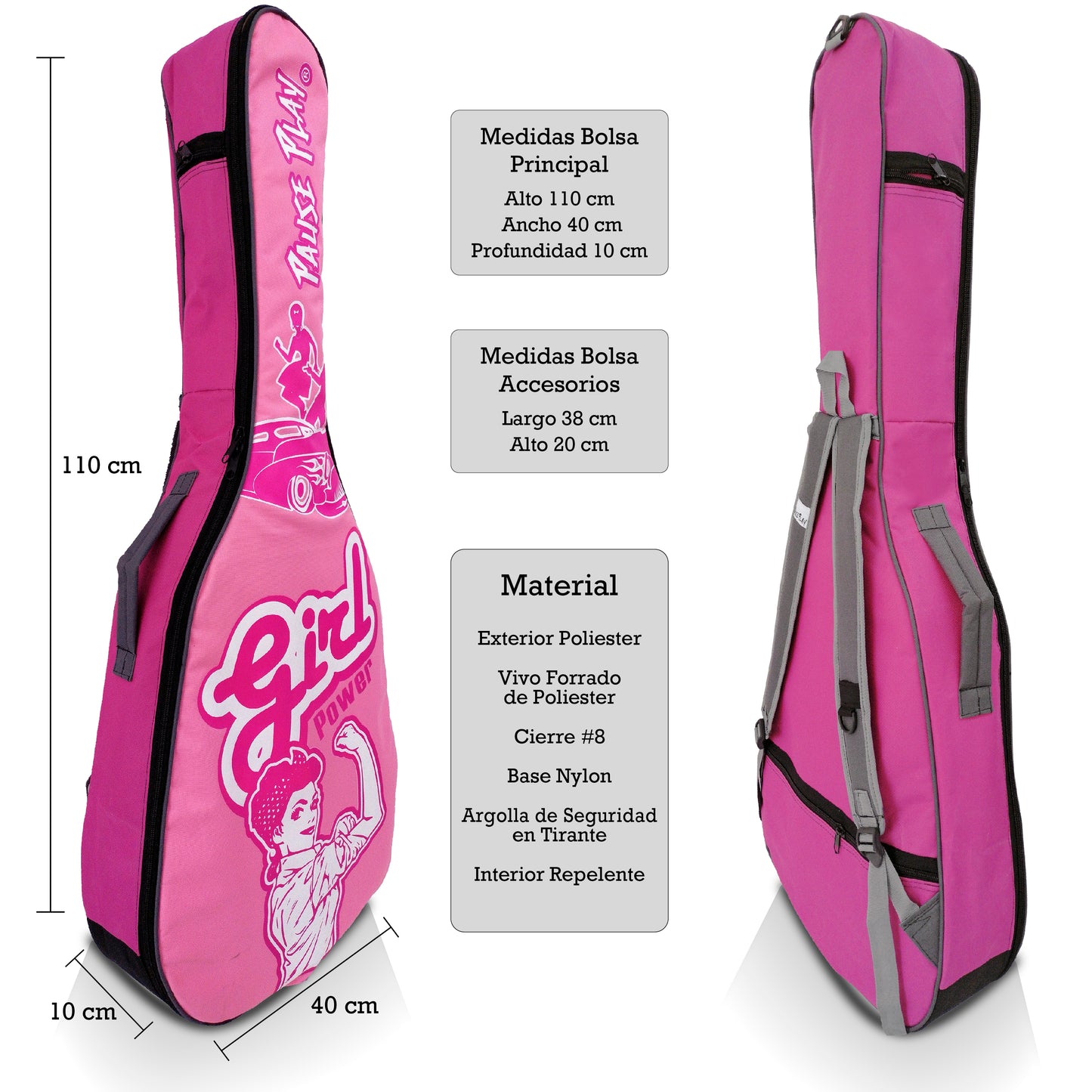 Funda P/ Guitarra Acustica Girl Power
