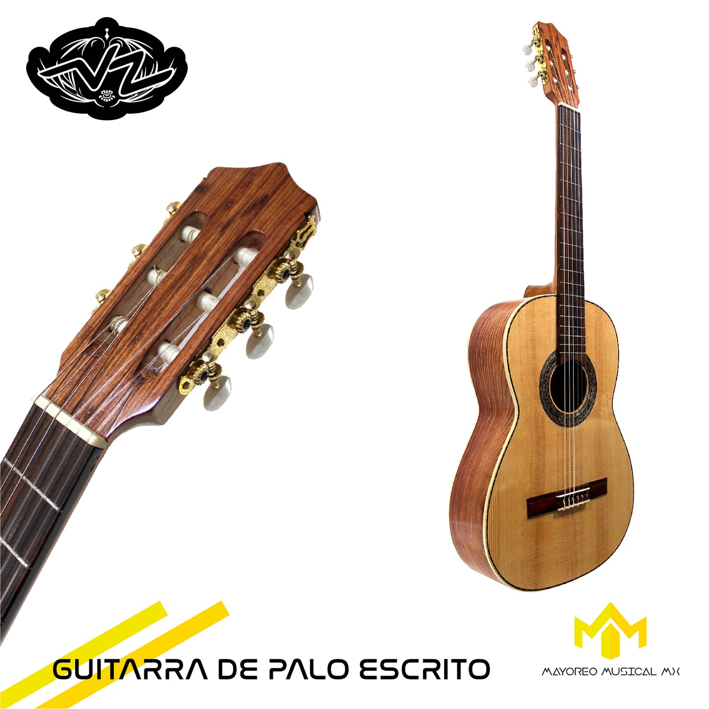 Guitarra Acustica De Madera de Palo Escrito Fabricada a Mano