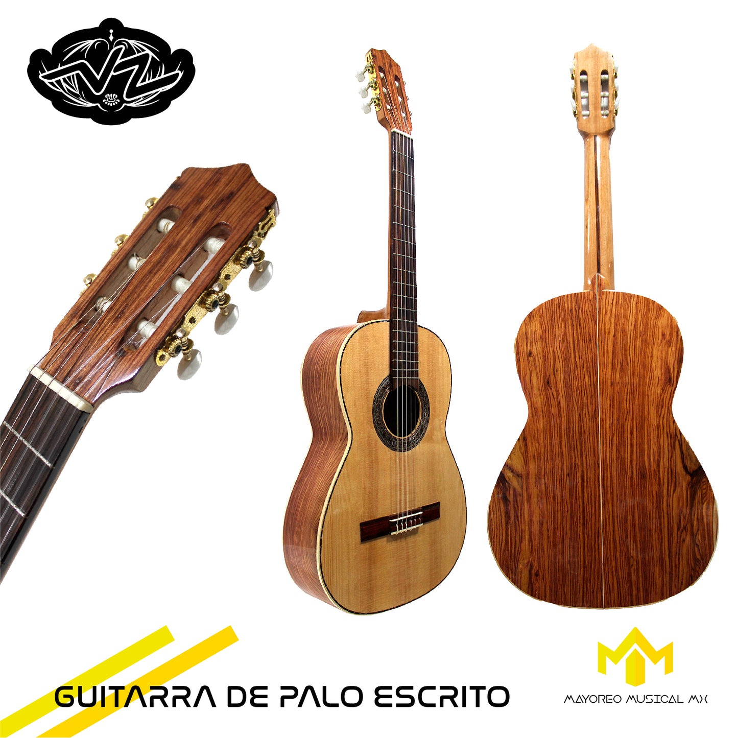 Guitarra Acustica De Madera de Palo Escrito Fabricada a Mano