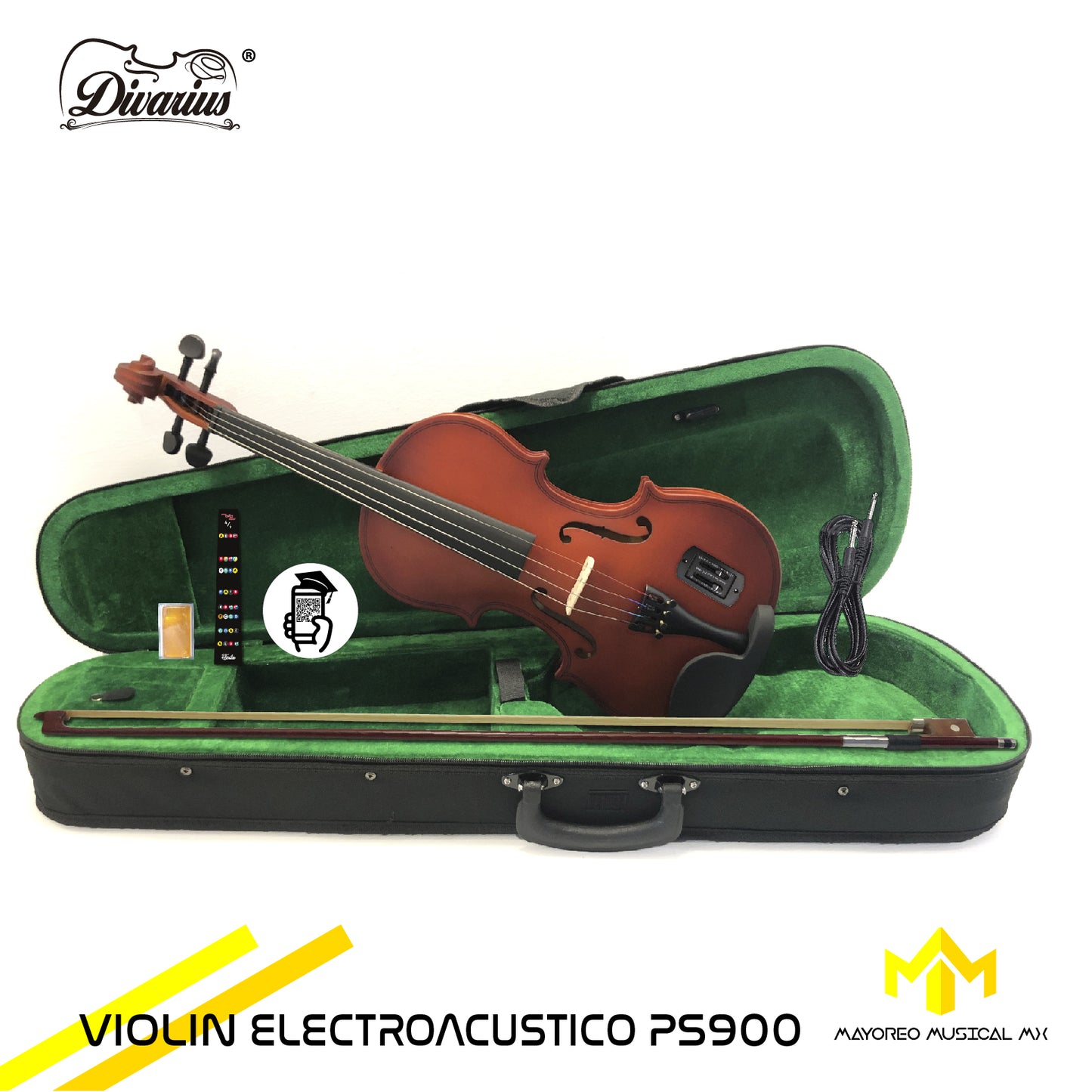 Violin Electroacustico PS900 Equipado Divarius 4/4