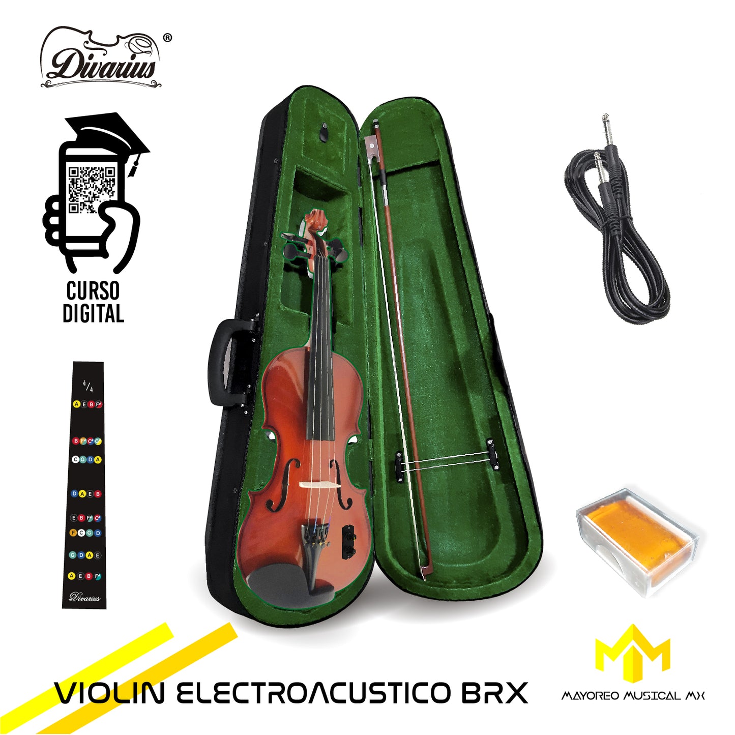 Violin Electroacustico BRX Equipado Divarius 4/4