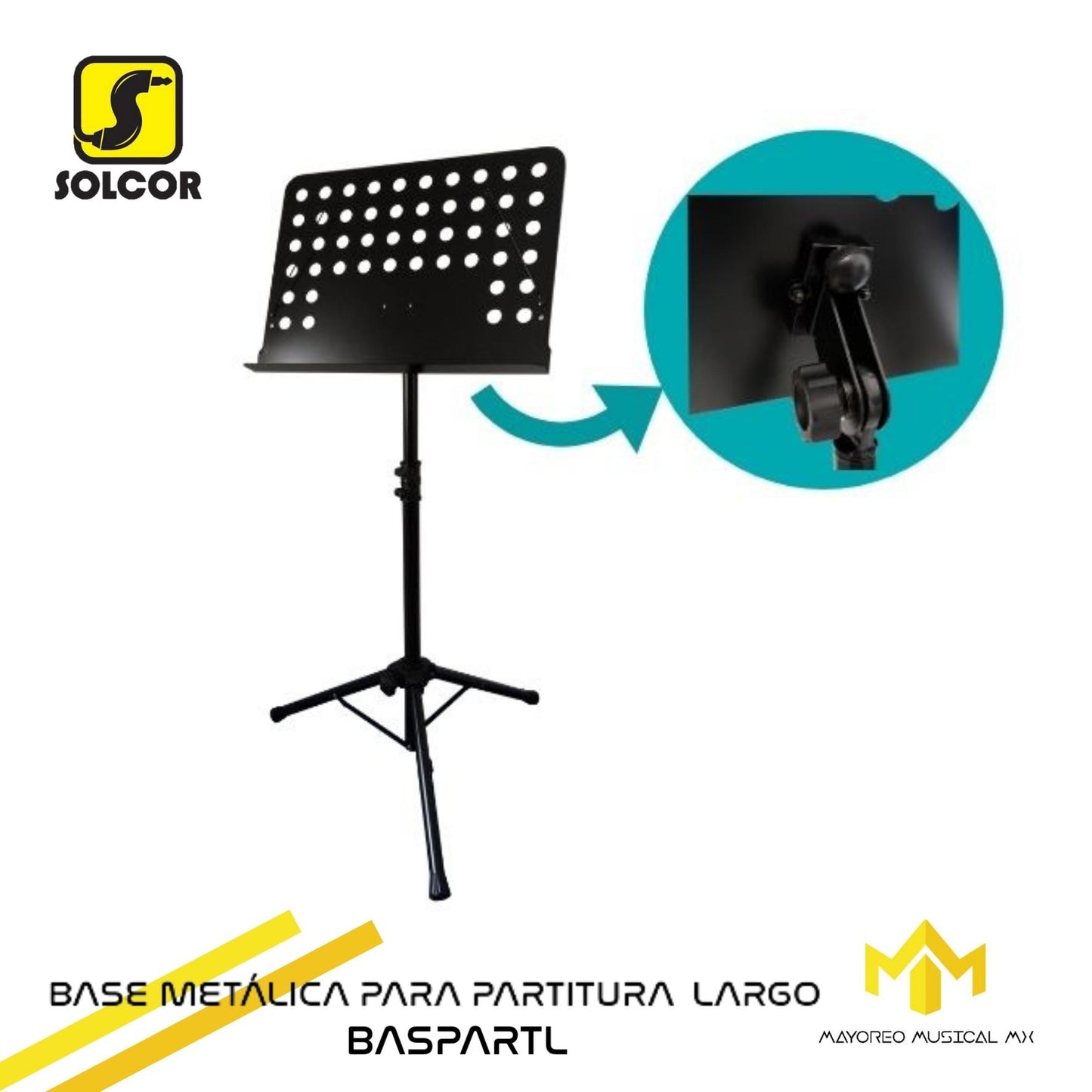 Base Metalica Para Partitura Largo BASPARTL