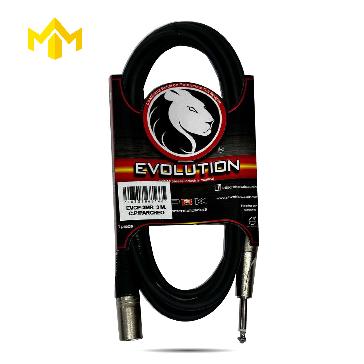 CABLE PLUG A CANNON MACHO 3M EVOLUTION EVCP-3MR