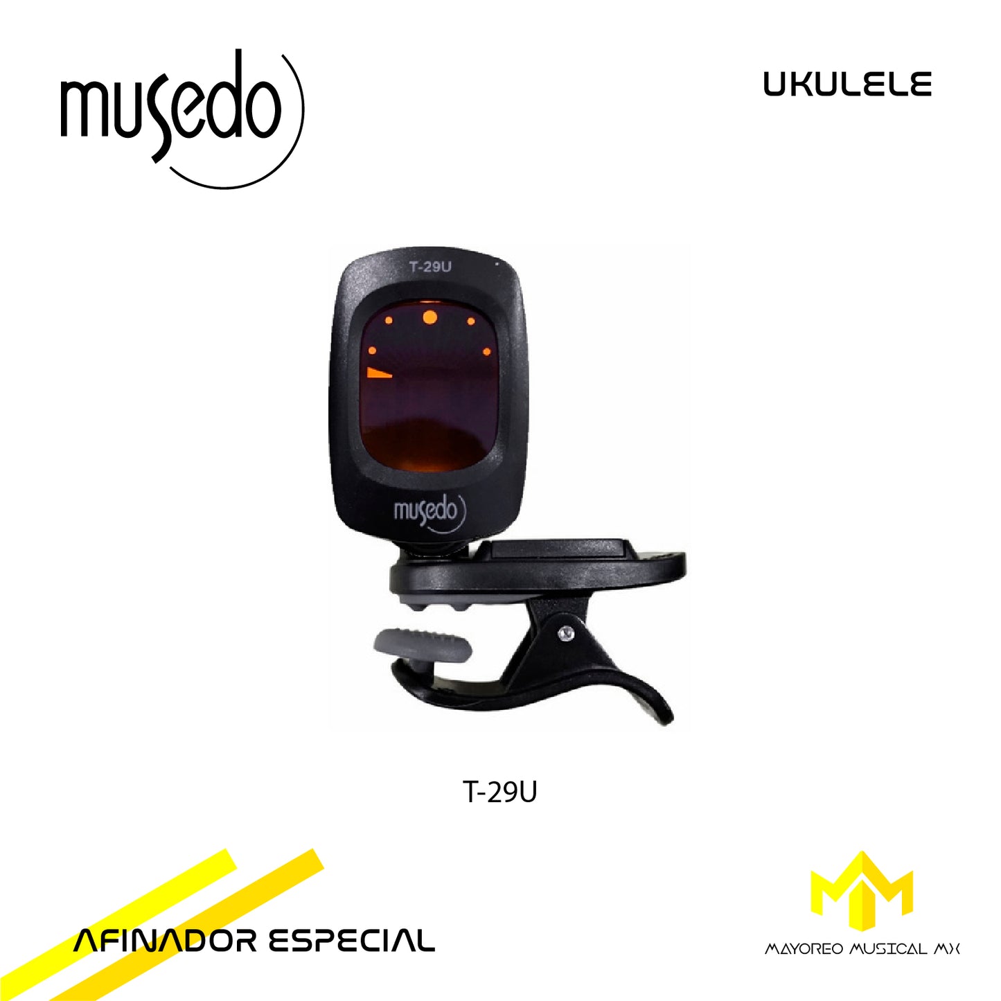 AFINADOR T-29U MUSEDO ELECTRONICO CLIP UKULELE