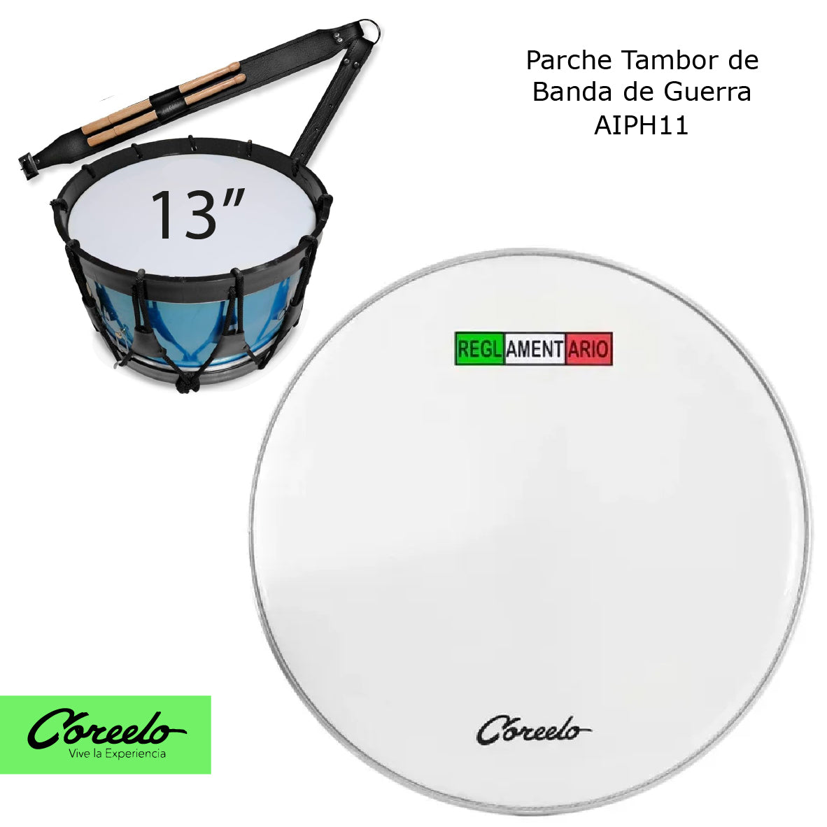 PARCHE DE BANDA DE GUERRA 13" COREELO BCG13