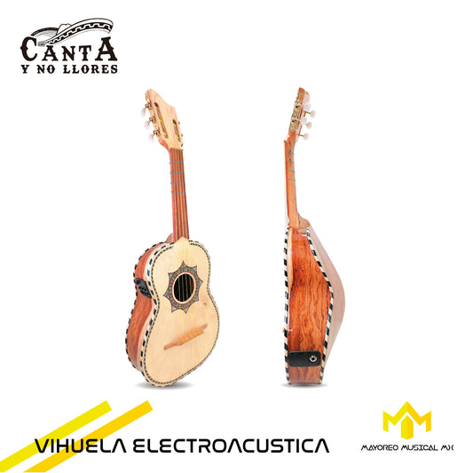 Vihuela Electroacustica Madera Palo Escrito "Canta y No Llores"