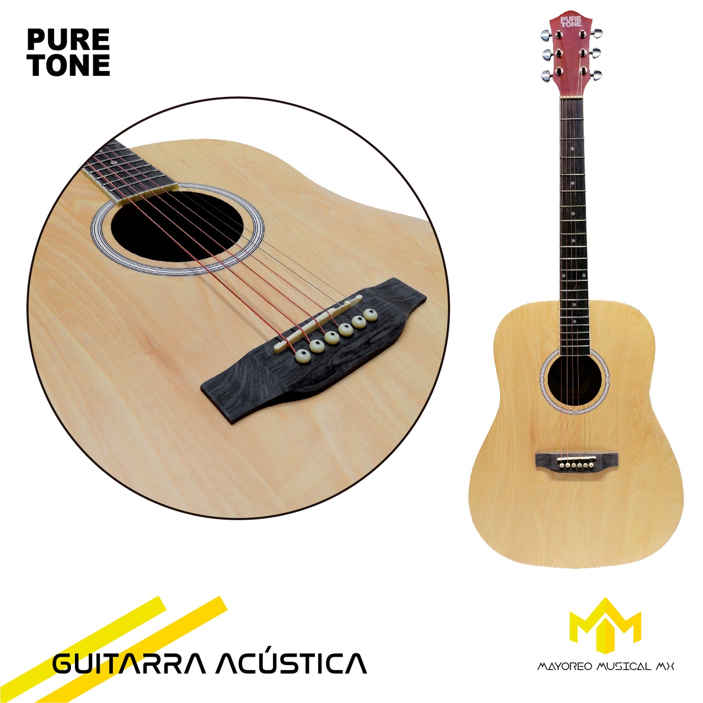 Guitarra Acustica Pure Tone /Con Metodo