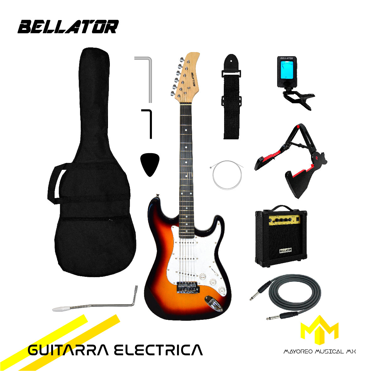Guitarra Electrica Bellator En Paquete Completo