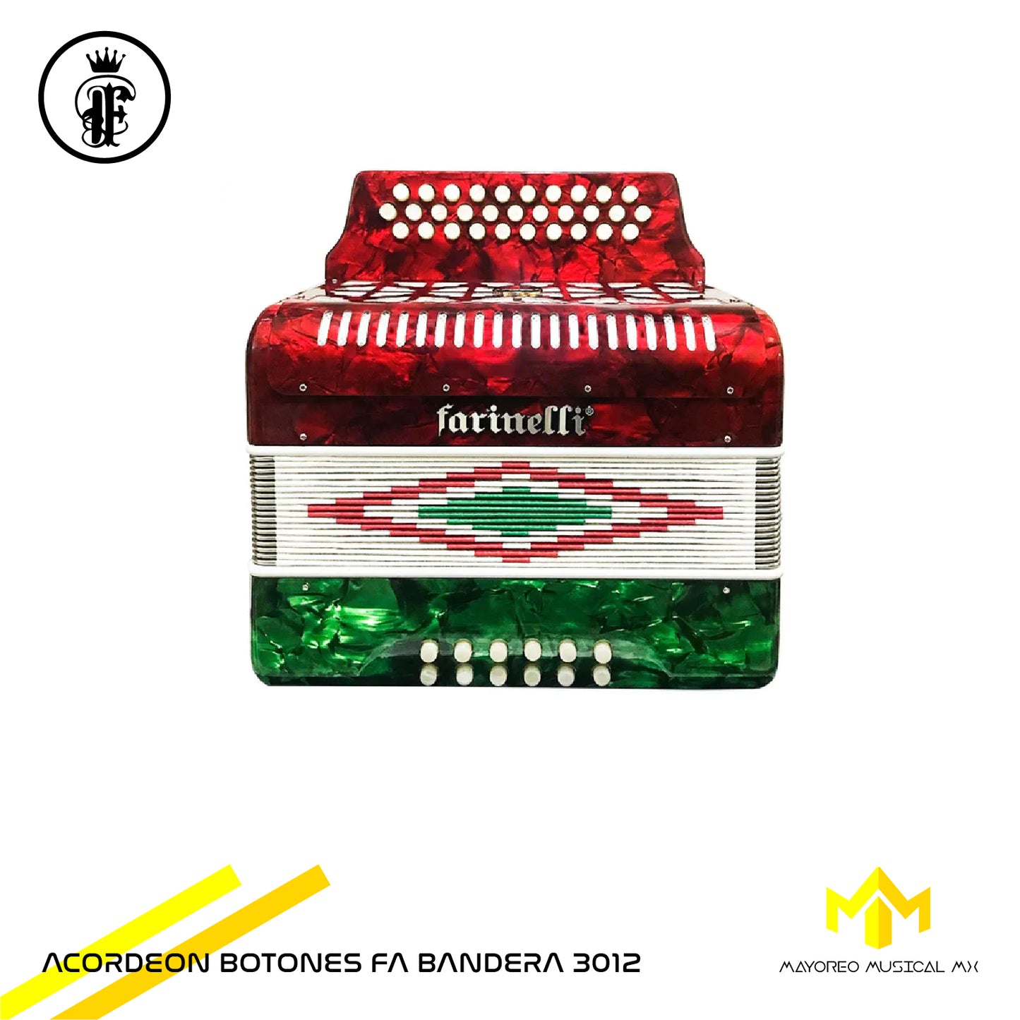 Acordeon  Botones Fa Bandera  3012 Farinelli