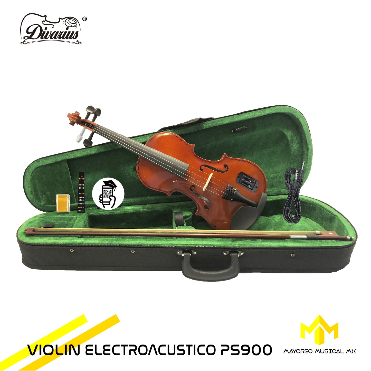 Violin Electroacustico PS900 Equipado Divarius 4/4